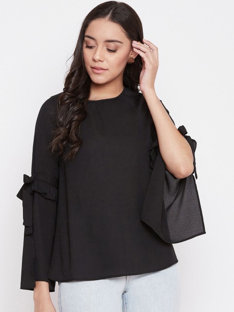 

One of a Kind Women Black Solid Top