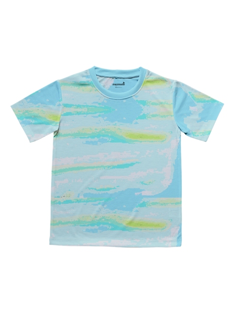 

mezmoda Girls Blue Printed Round Neck T-shirt