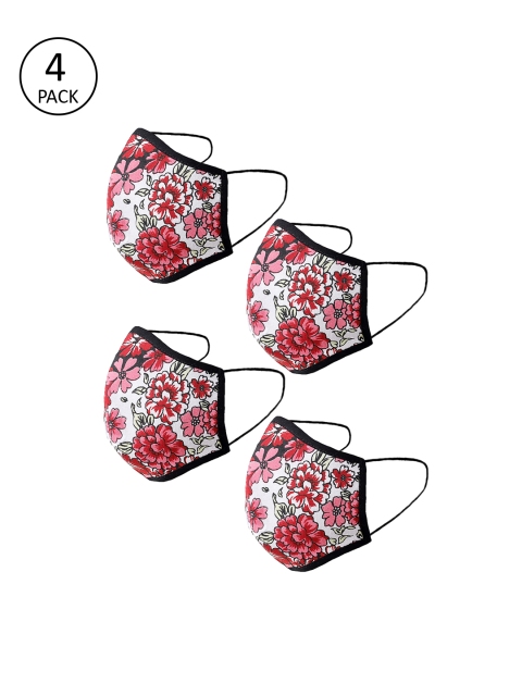 

naughty ninos Kids Red Pack Of 4 3-Ply Reusable Cloth Masks