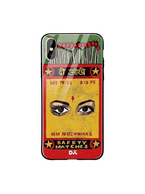 

DailyObjects Green & Red Do Aakhein Matchbox iPhone X Glass Case