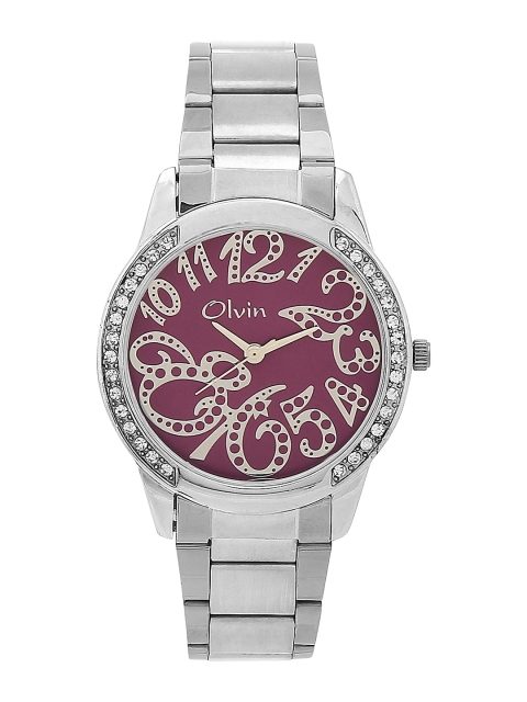 Olvin Women Burgundy Analogue Watch 16146-SM02