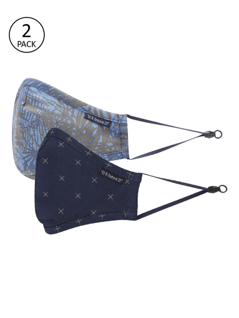 

t-base Kids Pack of 2 6-Ply Outdoor Reusable Protective Masks, Navy blue