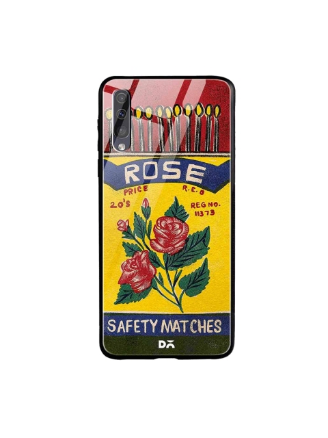

DailyObjects Red & Yellow Rose Matchbox Samsung Galaxy A70 Glass Case