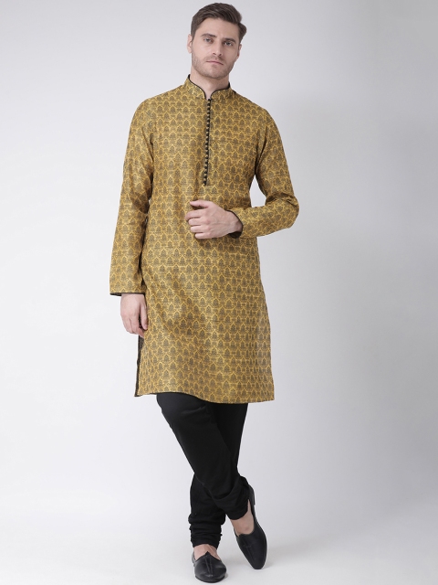 

Chitwan Mohan Men Gold Toned Printed Kurta with Churidar