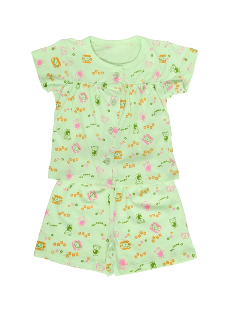 

Chipbeys Girls Green & Orange Printed Night suit