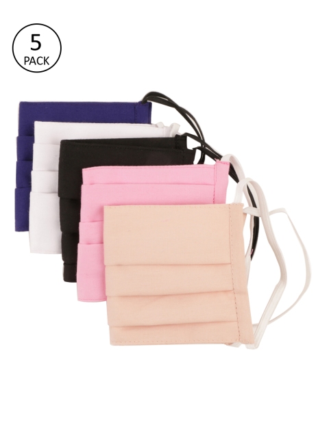 

Carlton London Unisex 5 Pcs 3 Ply Reusable Cloth Masks, Multi
