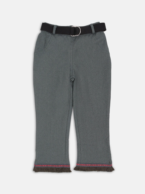 

Ziama Girls Grey Solid Regular Fit Capris