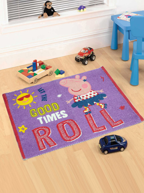 

Saral Home Purple & Beige Peppa Pig Printed Anti-Skid Multipurpose Rug