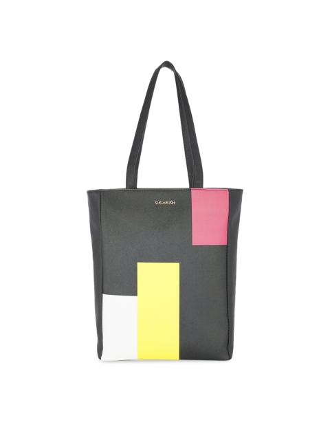 

Sugarush Black & Yellow Printed Tote Bag