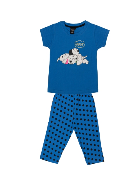 

Todd N Teen Girls Blue Printed Night suit