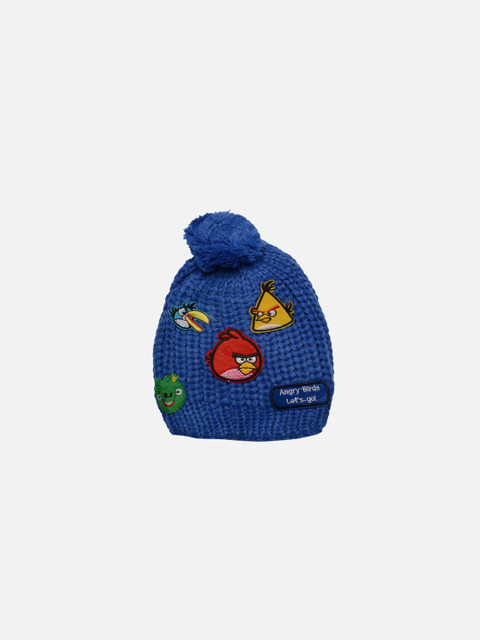 

TINY HUG Unisex Kids Blue Embroidered Beanie
