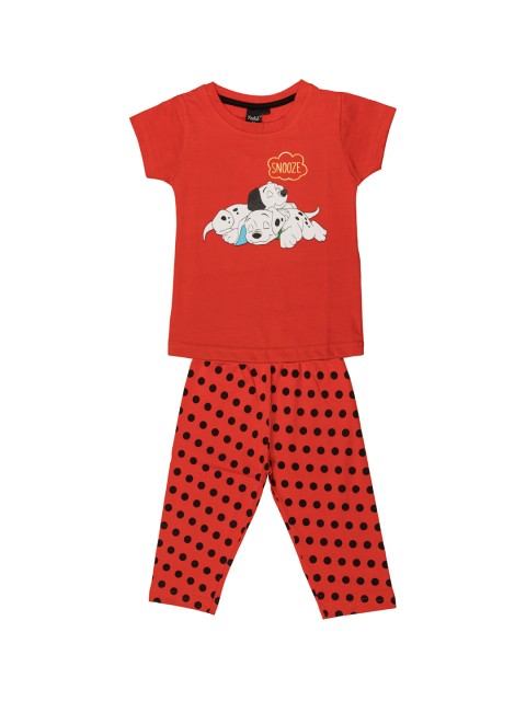 

Todd N Teen Girls Red & Black Printed Night suit