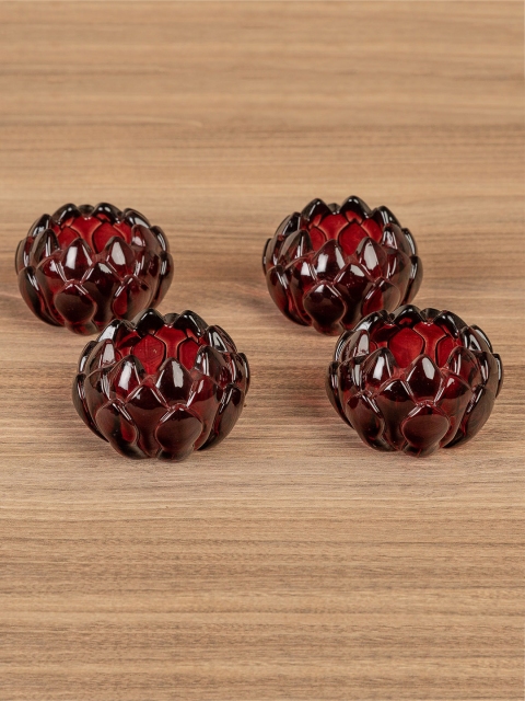 Pure Home and Living Set of 4 Pink Lotus T-Light Holder