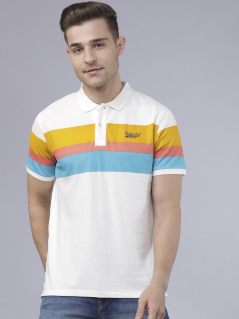 

Ecko Unltd Men White Striped Polo Collar T-shirt
