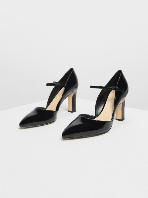 CHARLES & KEITH Women Black Solid Slim Heels