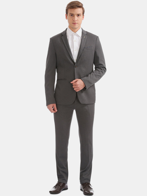 

Arrow Men Grey Solid Slim-Fit Single-Breasted Formal Suit