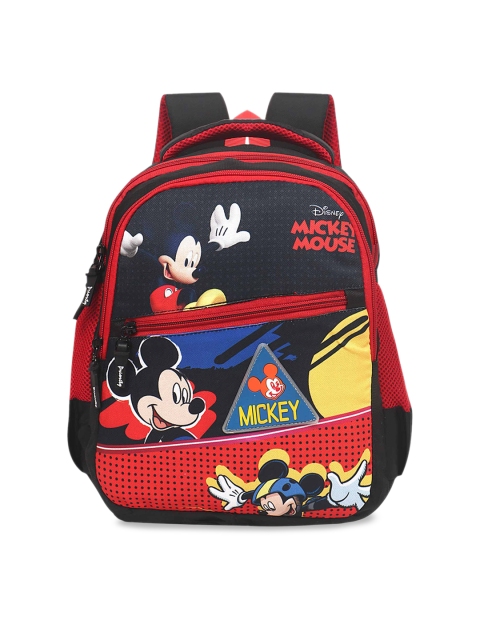 

Priority Boys Black & Red Mickey Mouse Printed Backpack