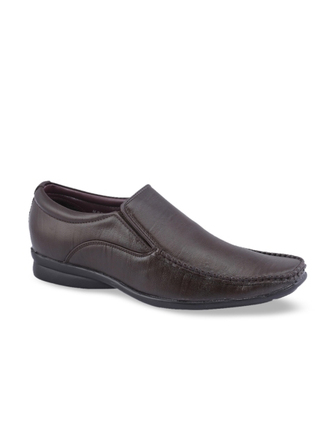 

Khadims Men Brown Solid Formal Slip-Ons