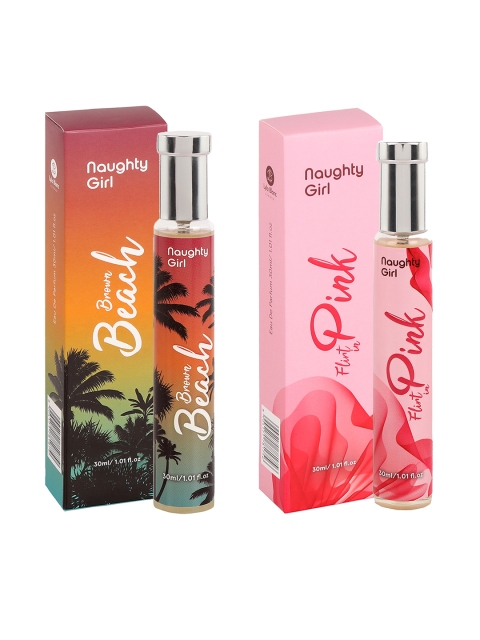 

Naughty Girl Combo of 2 Luxury EDP Flirt In Pink & Brown Beach 30 ml each, Multi