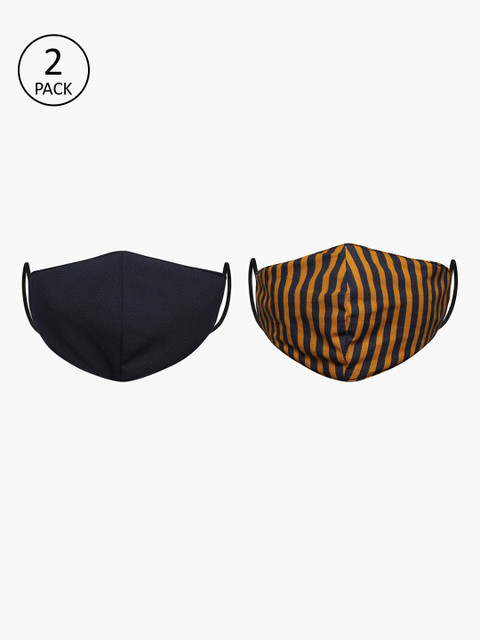 

Fame Forever by Lifestyle Boys 2 Pcs 3-Ply Reusable Cloth Masks, Mustard
