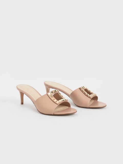 

CHARLES & KEITH Women Nude Embellished Stilettos
