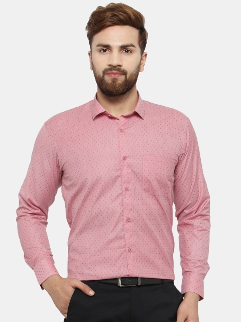 

JAINISH Men Red Classic Regular Fit Printed Formal Shirt