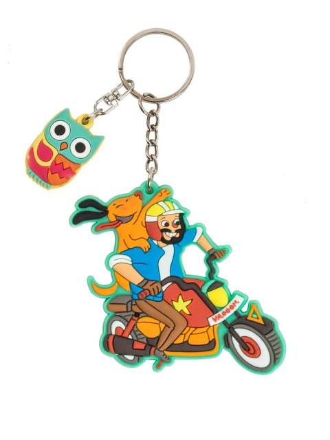 

Chumbak Unisex Multicolored Biker Buddies Keychain, Multi
