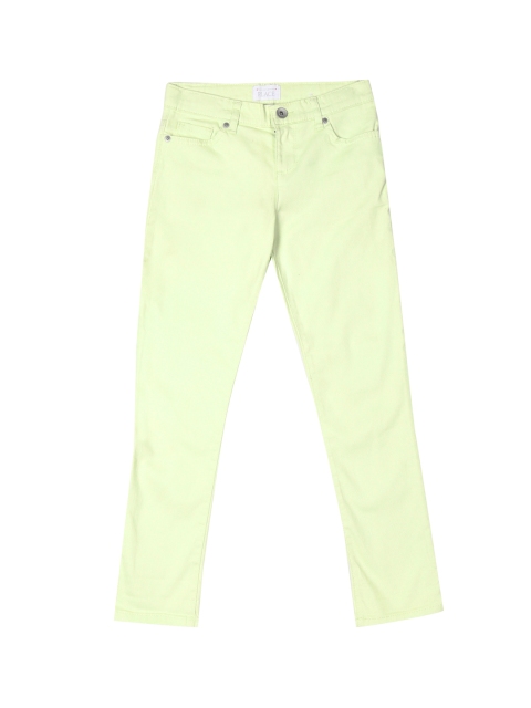 

The Childrens Place Girls Green Slim Fit Mid-Rise Clean Look Stretchable Jeans