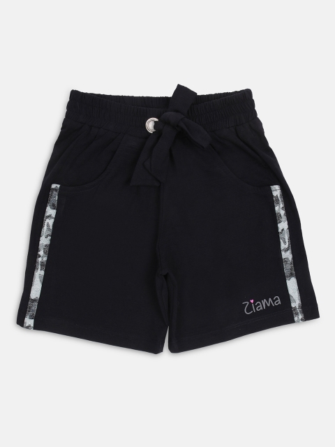 

Ziama Girls Navy Blue Camouflage Print Regular Fit Regular Shorts