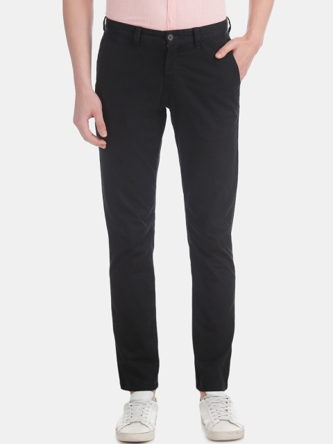 

AD By Arvind Men Black Slim Fit Solid Regular Trousers