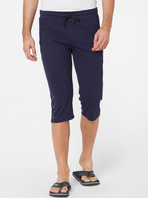 

Sweet Dreams Men Navy Blue Solid Slim Fit Lounge Capris MJ-1607AT