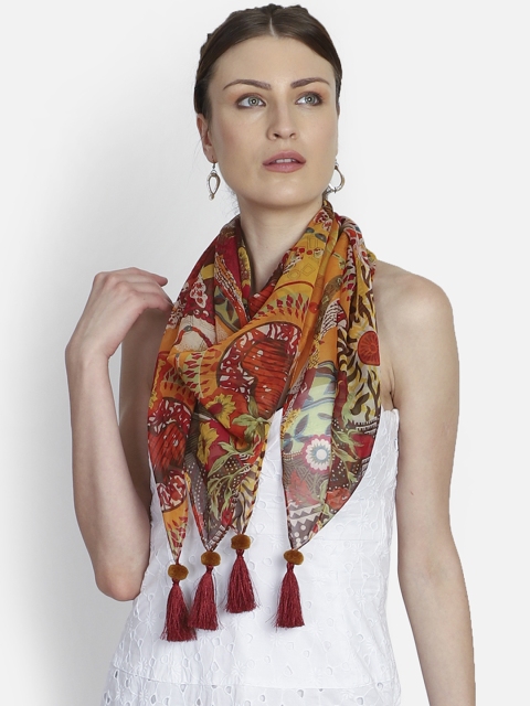 

Anekaant Women Yellow & Brown Printed Scarf
