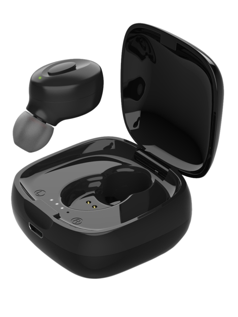 

molife Unisex Black Solid Talk 500 Wireless Mono Earbud With Dock Charging Case