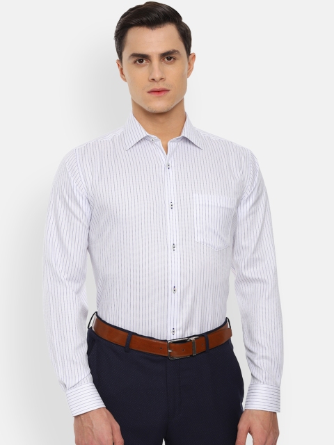 

Van Heusen Men White & Blue Regular Fit Striped Formal Shirt