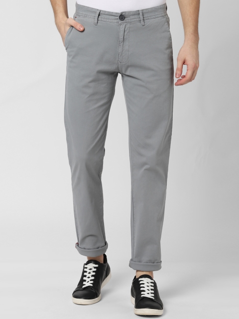 

Peter England Casuals Men Grey Slim Fit Solid Regular Trousers