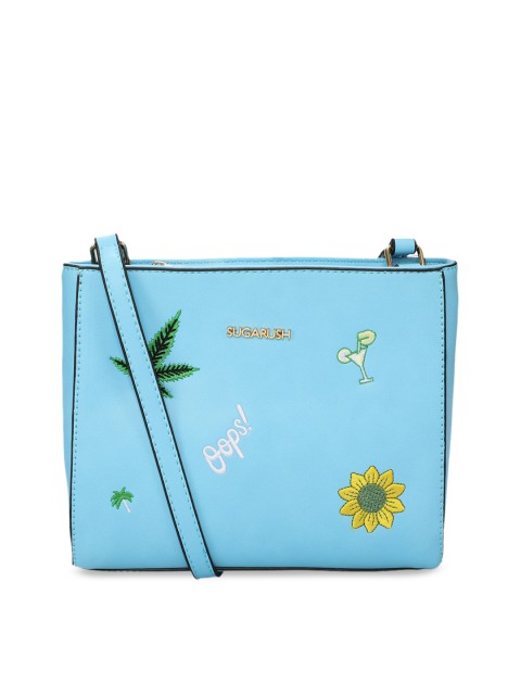 

Sugarush Blue Solid Sling Bag