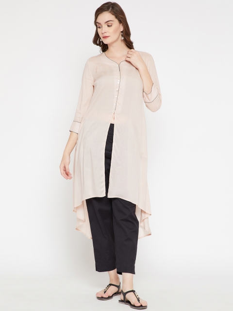 

RARE Women Peach-Coloured Solid A-Line Kurta