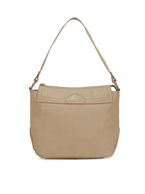 

Lavie Beige Solid Hobo Bag