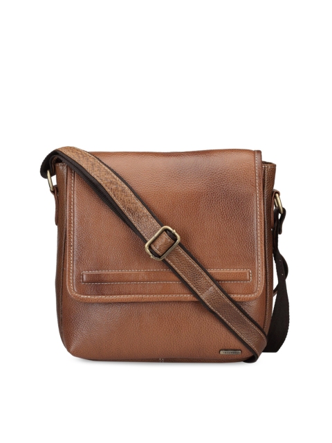 

Teakwood Leathers Unisex Tan Brown Solid Messenger Bag