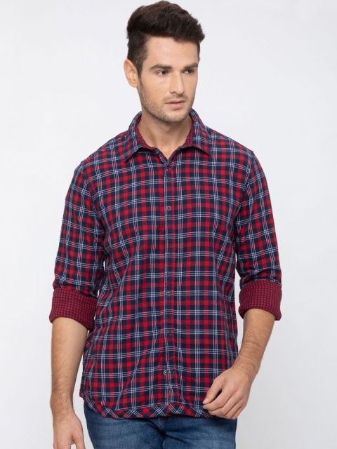 

Globus Men Red & Blue Checked Casual Shirt