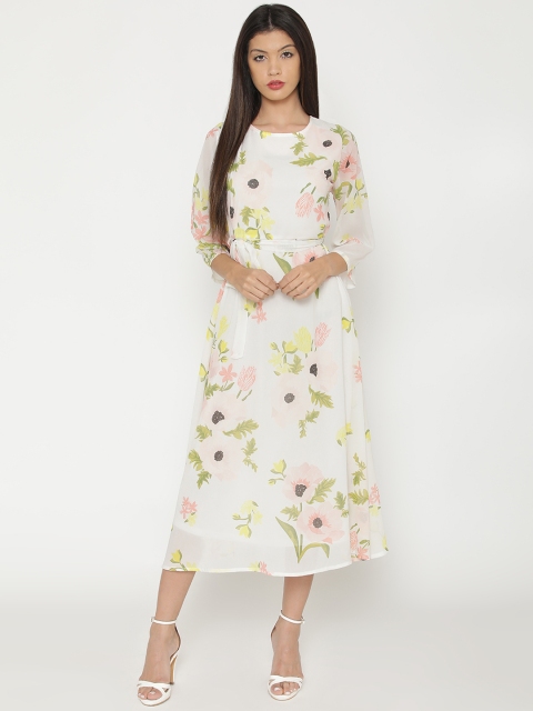 

Yaadleen Women Off-White Printed A-Line Dress