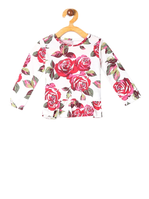

The Childrens Place Girls White & Pink Printed Top