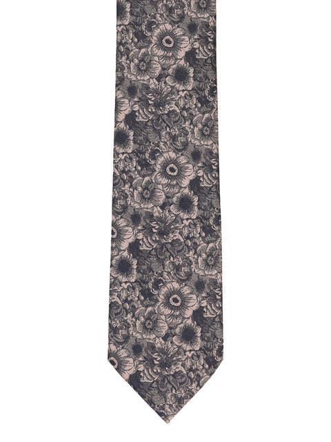 

Louis Philippe Men Brown & Navy Blue Woven Design Silk Broad Tie