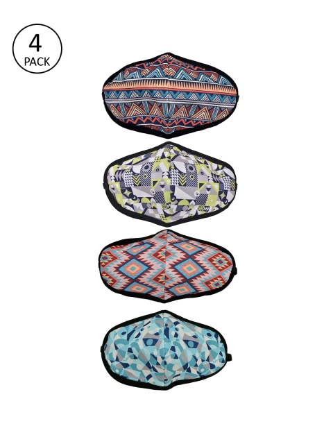 

SWAYAM Unisex Pack Of 4 4-Ply Reusable Outdoor Masks, Assorted