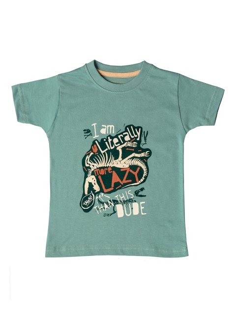 

Kid Studio Boys Blue & Black Printed Round Neck T-shirt