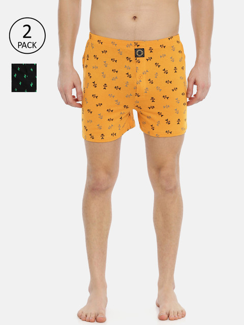 

Joven Men Pack Of 2 Printed Knitted Boxers JB2K-CTFB, Black