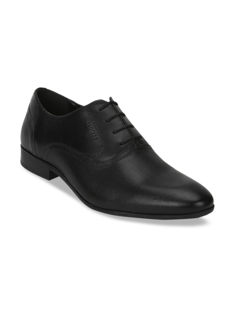 

Red Tape Men Black Textured Leather Formal Oxfords
