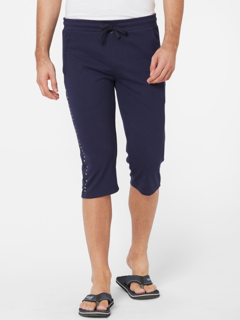

Sweet Dreams Men Navy Blue Solid Slim Fit Lounge Capris MJ-1607AT