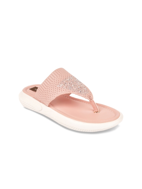 

VALIOSAA Women Pink Woven Design Comfort Heels with Embellishments