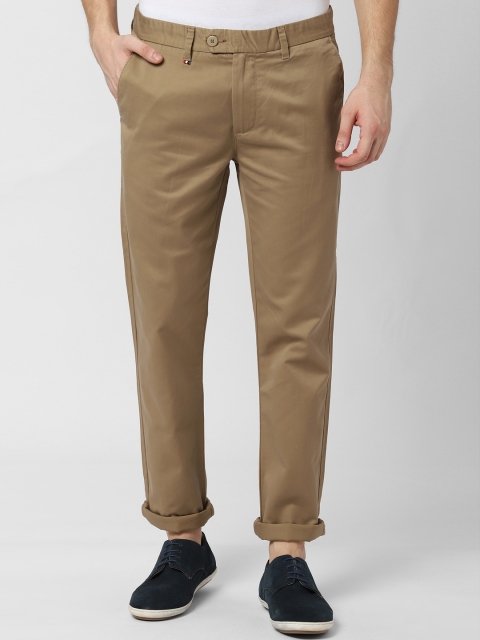 

Peter England Casuals Men Khaki Slim Fit Solid Regular Trousers